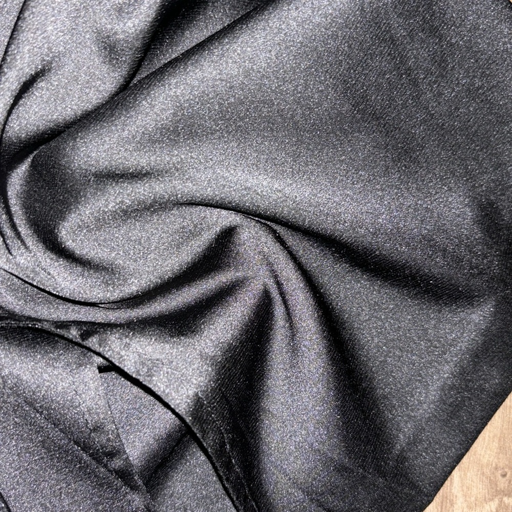 New knot twist black satin dress fashion nova large - Picture 8 of 11